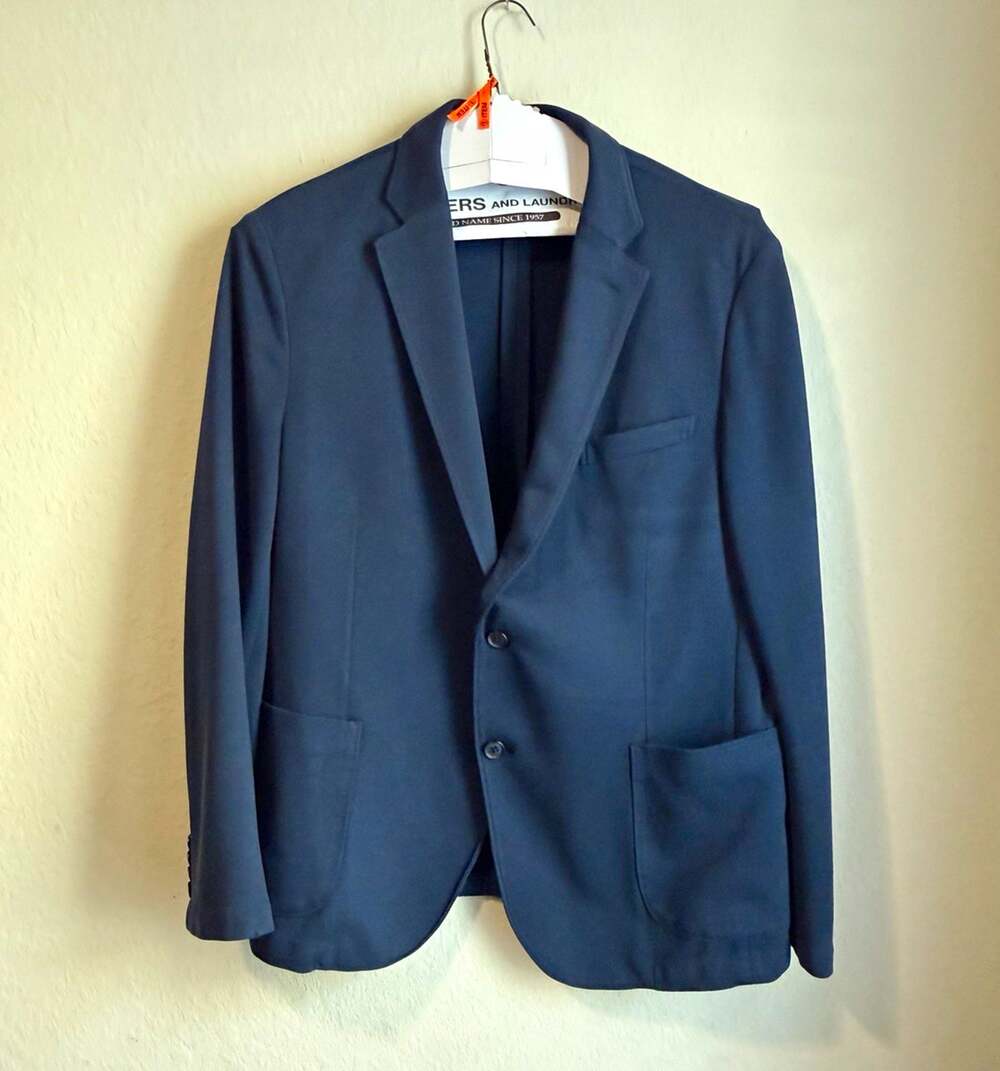 Neiman Marcus Theory Men's Blue Sport Coat 46 Single-Breasted 2-Button Pockets